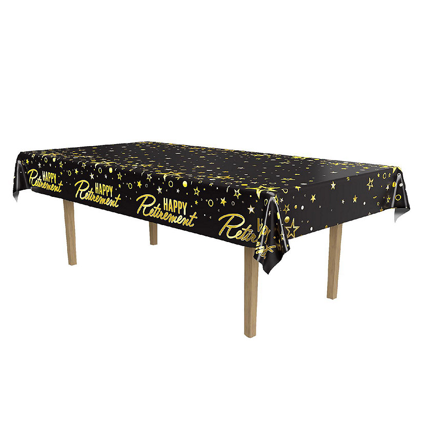 Beistle - Metallic Happy Retirement Tablecover - 12 Pack Image