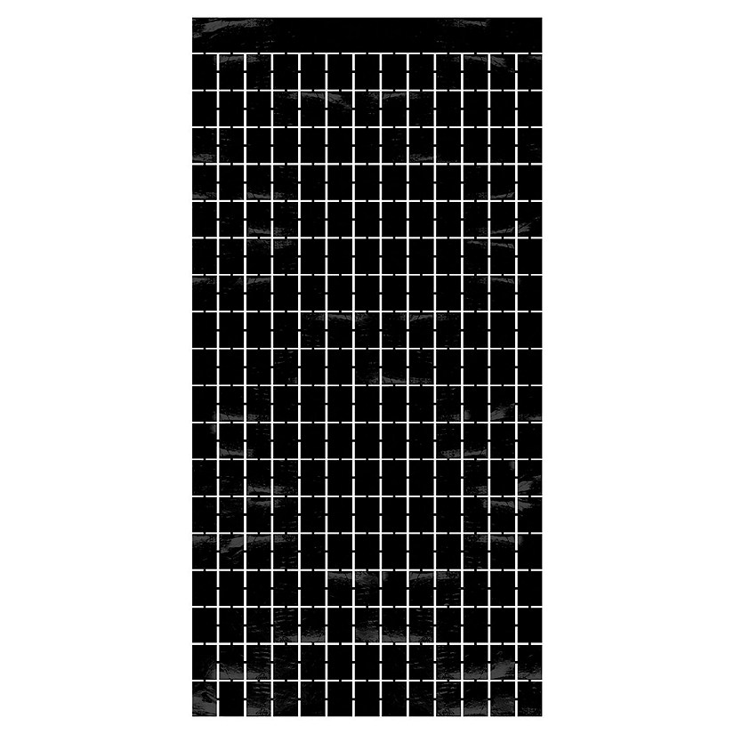 Beistle - Metallic Square Curtain - Black - 6 Pack Image