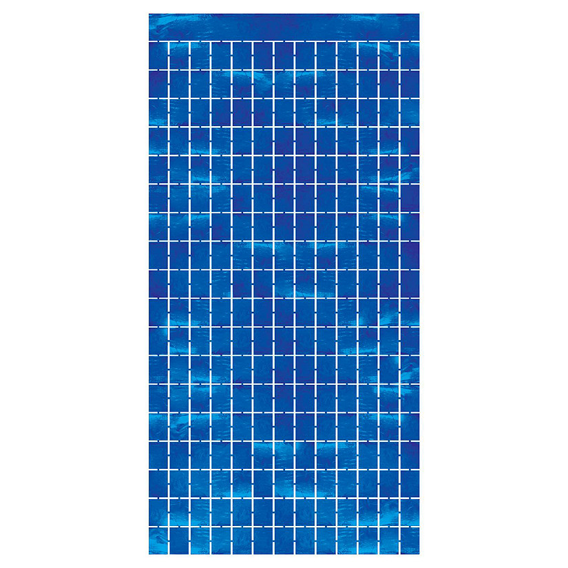 Beistle - Metallic Square Curtain - Blue - 6 Pack Image