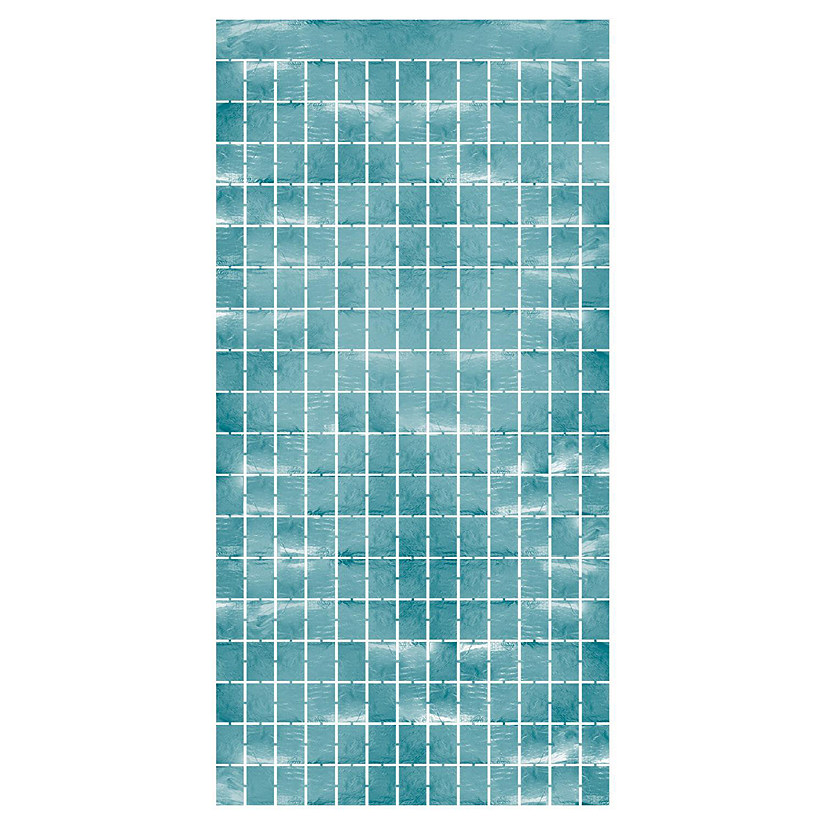 Beistle - Metallic Square Curtain - Light Blue - 6 Pack Image