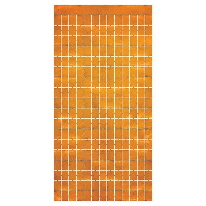Beistle - Metallic Square Curtain - Orange - 6 Pack Image