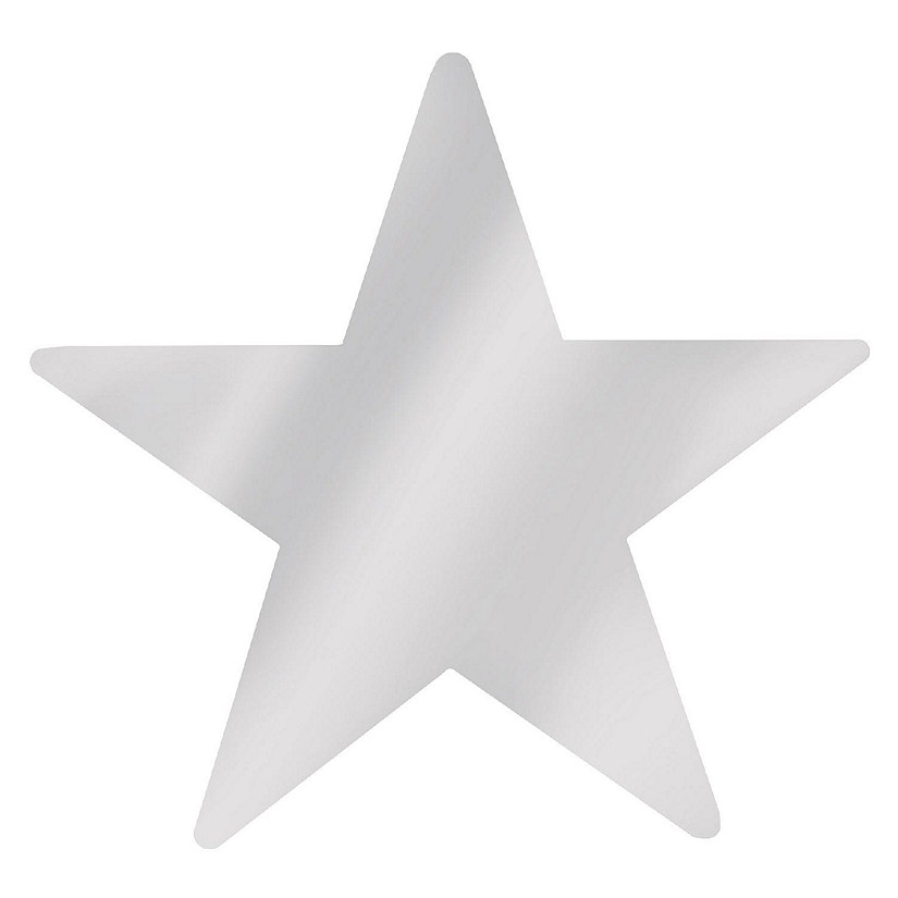 Beistle - Metallic Star Cutouts - Silver - 12 Pack Image