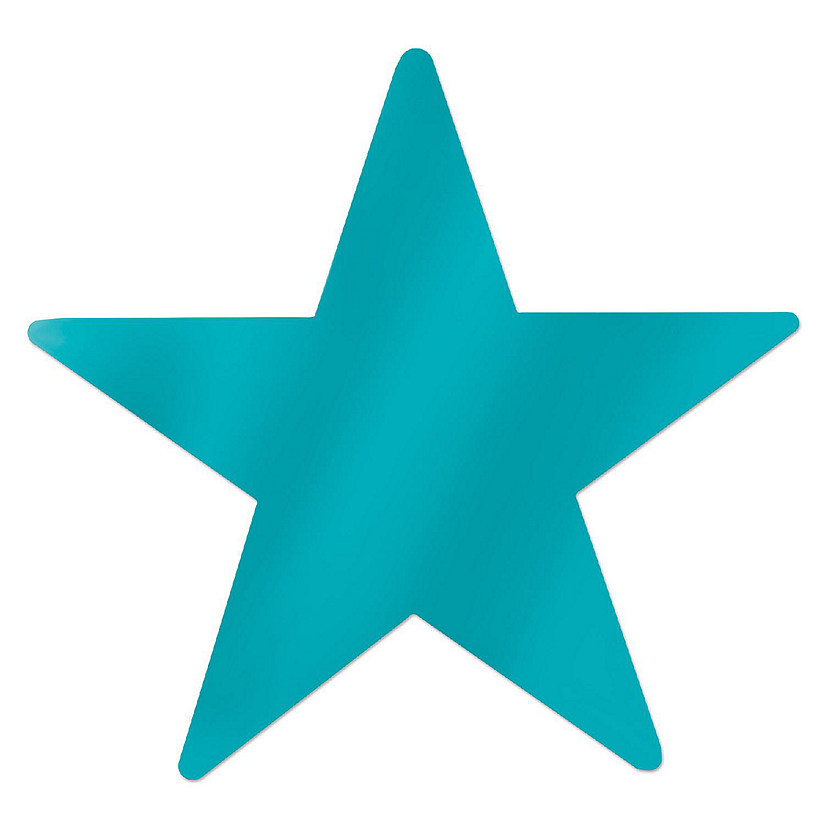 Beistle - Metallic Star Cutouts - Teal - 12 Pack Image