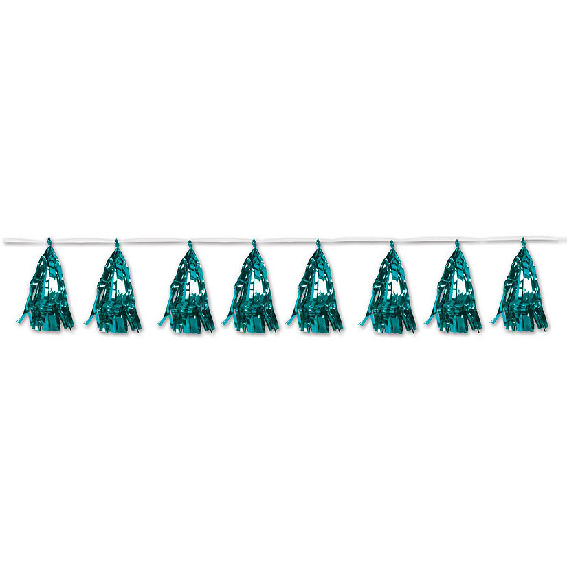 Beistle - Metallic Tassel Garland - Teal - 12 Pack Image
