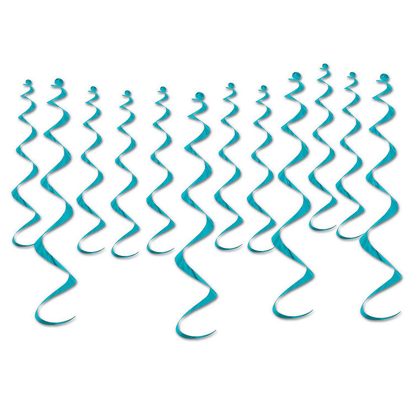 Beistle - Metallic Whirls - Teal - 6 Pack Image