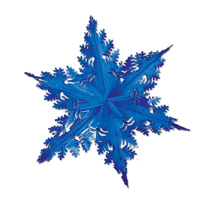 Beistle - Metallic Winter Snowflake - Blue - 12 Pack Image