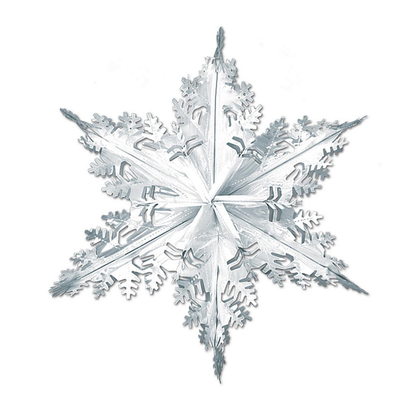 Beistle - Metallic Winter Snowflake - Silver - 12 Pack Image