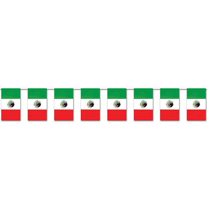 Beistle - Mexican Flag Pennant Banner - 12 Pack Image