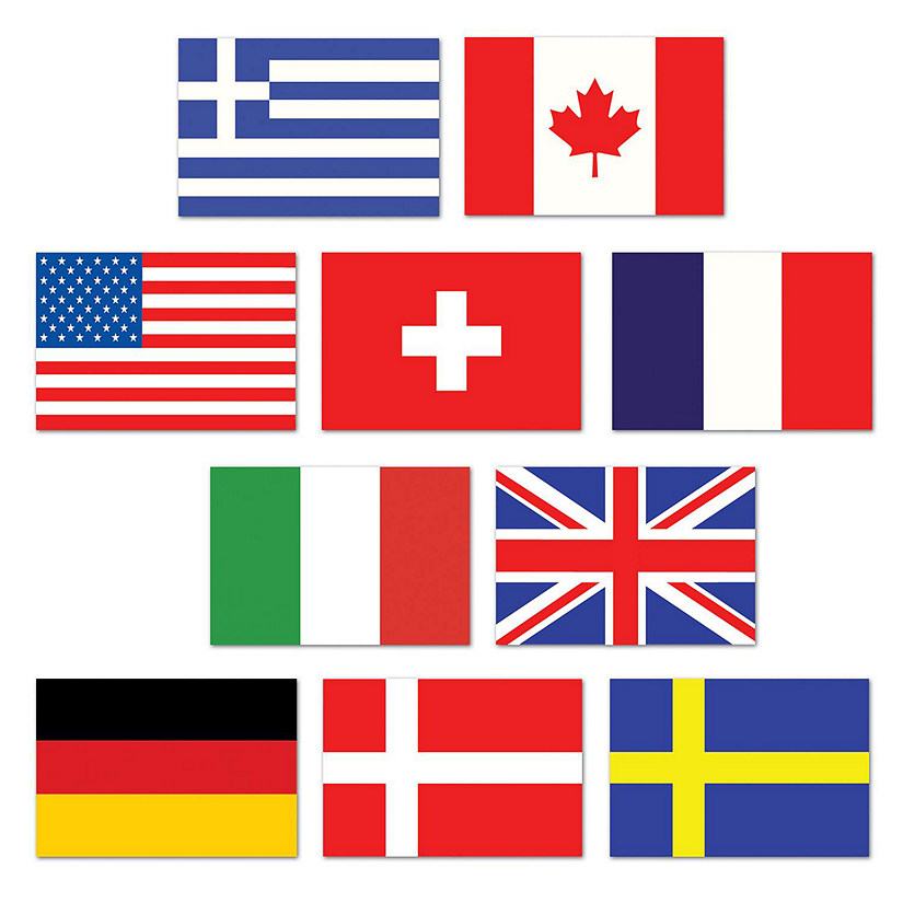 Beistle - Mini International Flag Cutouts - 24 Pack Image