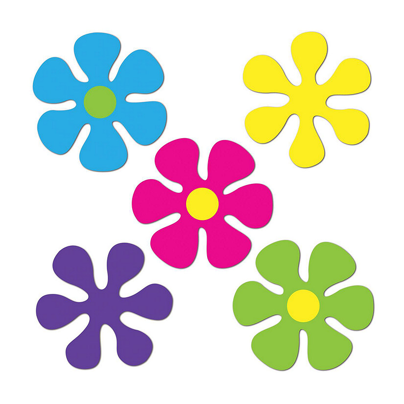Beistle - Mini Retro Flower Cutouts - 24 Pack Image