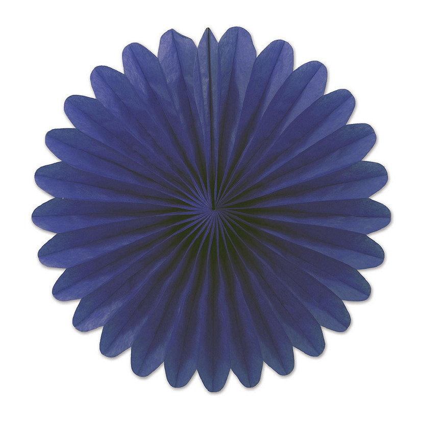 Beistle - Mini Tissue Fans - Blue - 12 Pack Image