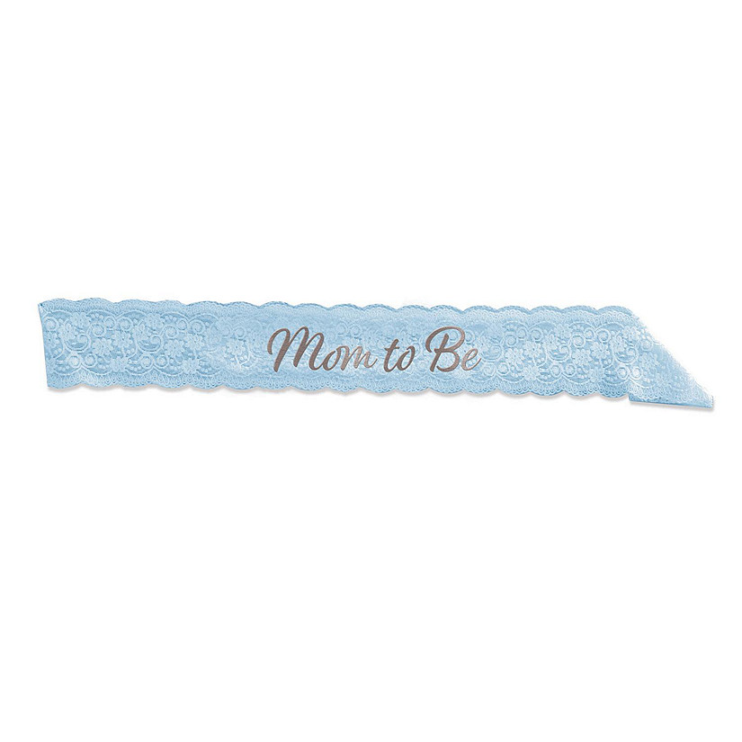 Beistle - Mom To Be Lace Sash - Blue - 6 Pack Image