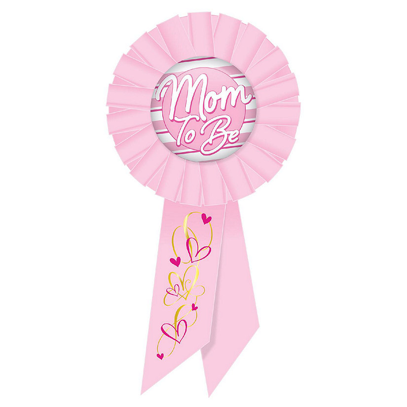 Beistle - Mom To Be Rosette - Pink - 6 Pack Image