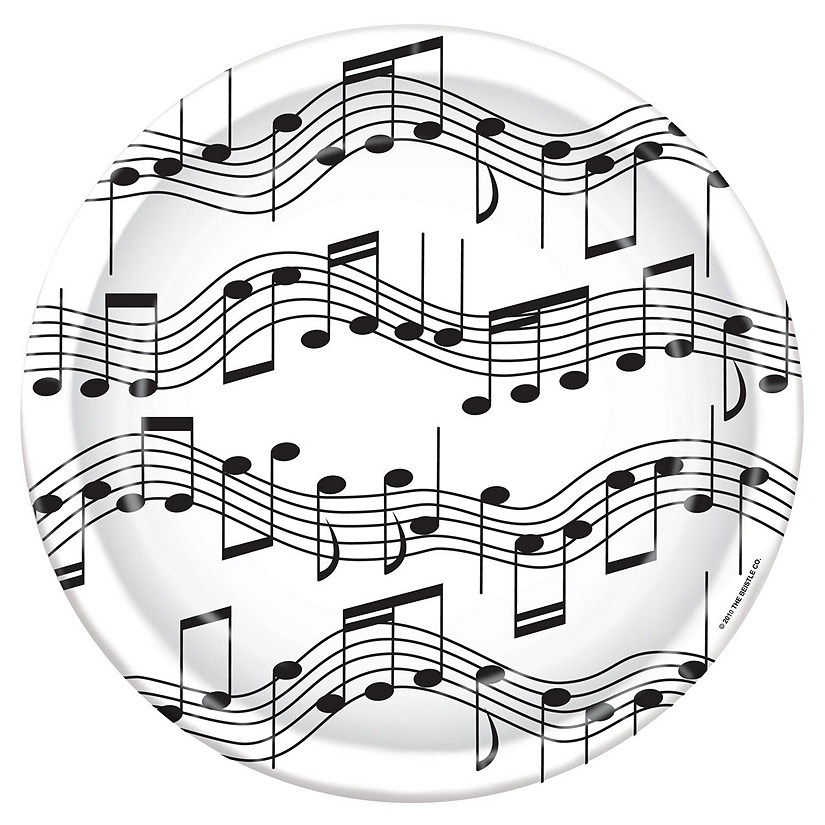 Beistle - Musical Notes Plates - 9" - 12 Pack Image