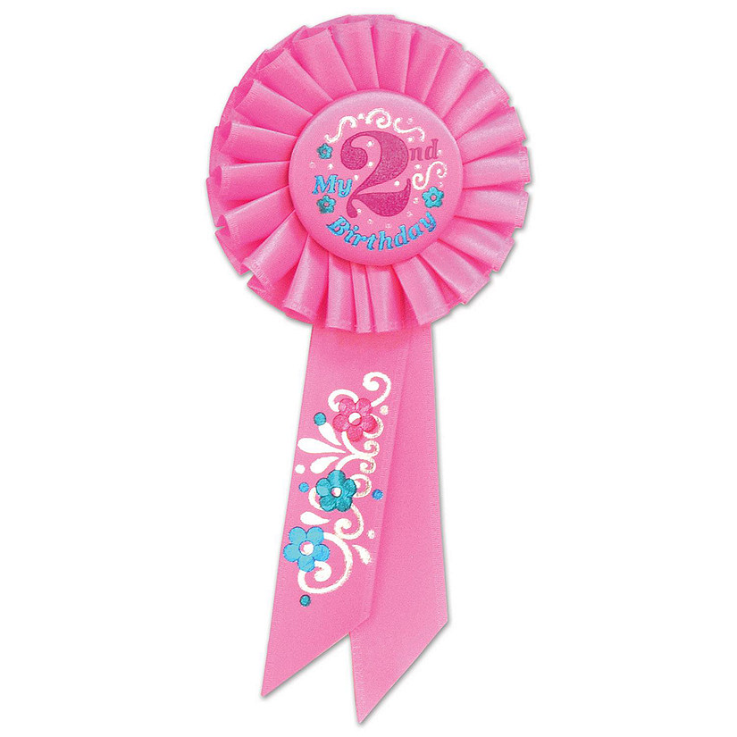 Beistle Stoffrosette „My 2nd Birthday“ In Puderblau – Süße Geburtstagsdeko Für Den 2. Geburtstag