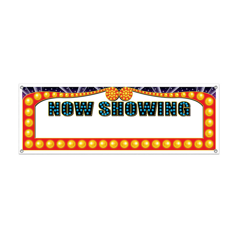 Beistle - Now Showing Sign Banner - 12 Pack Image