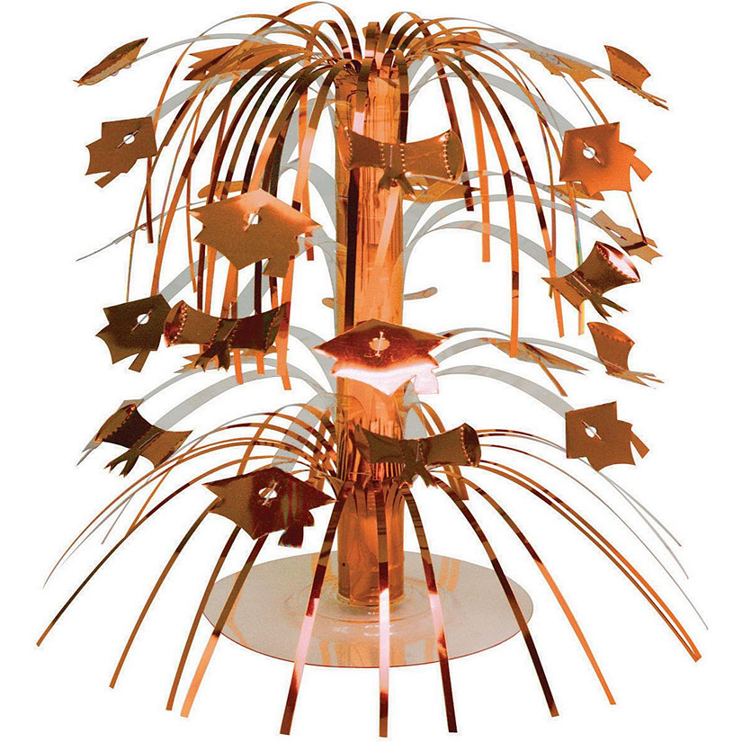 Beistle - Orange Grad Cap Mini Cascade Centerpiece - 12 Pack Image