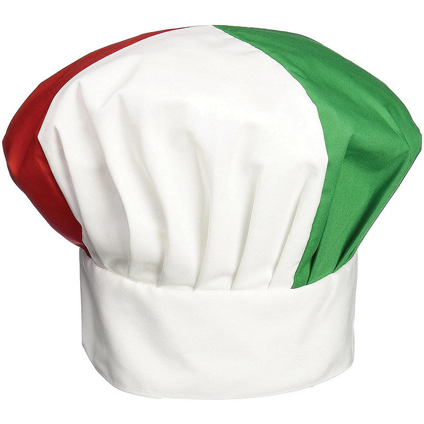 Beistle - Oversized Fabric Chef's Hat - Red, White and Green - 12 Pack Image