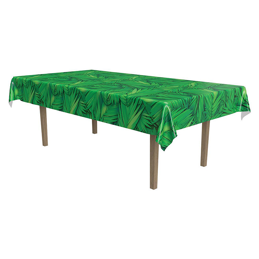 Beistle - Palm Leaf Tablecover - Green - 12 Pack Image