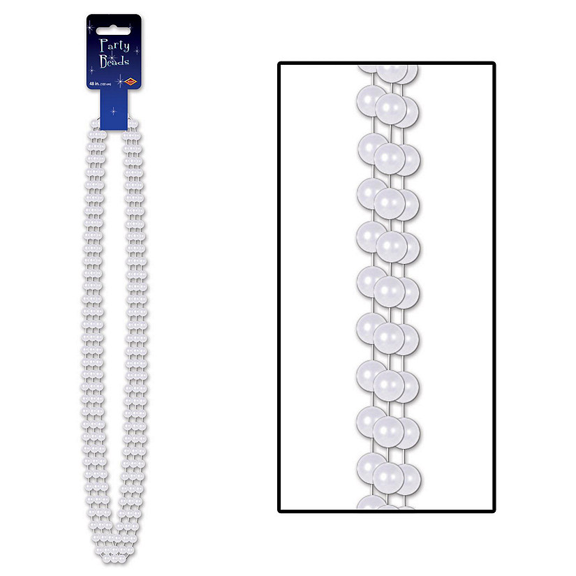 Beistle - Party Beads - Large Round - White - 12 Pack Image