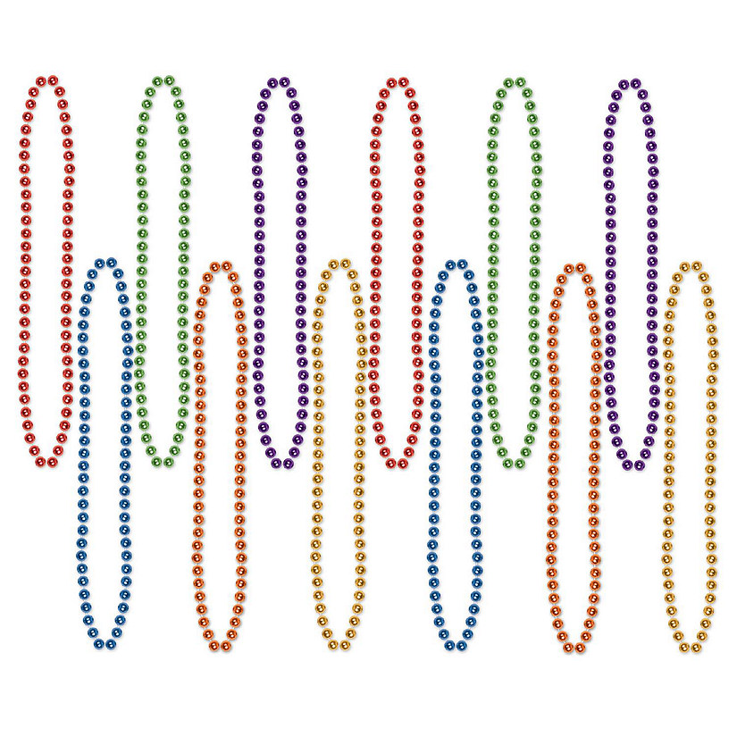 Beistle - Party Beads - Small Round - Multi-color - 12 Pack Image