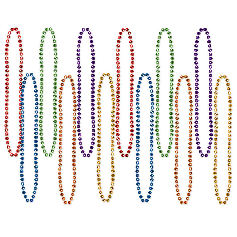 Beistle - Party Beads - Small Round - Multicolor - 12 Pack Image