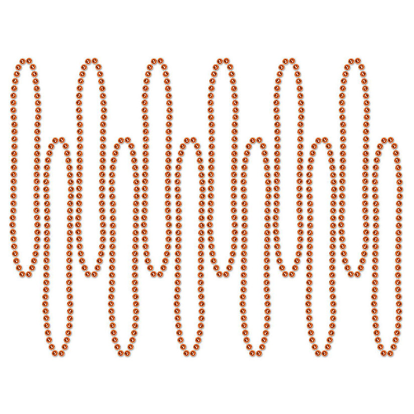 Beistle - Party Beads - Small Round - Orange - 12 Pack Image
