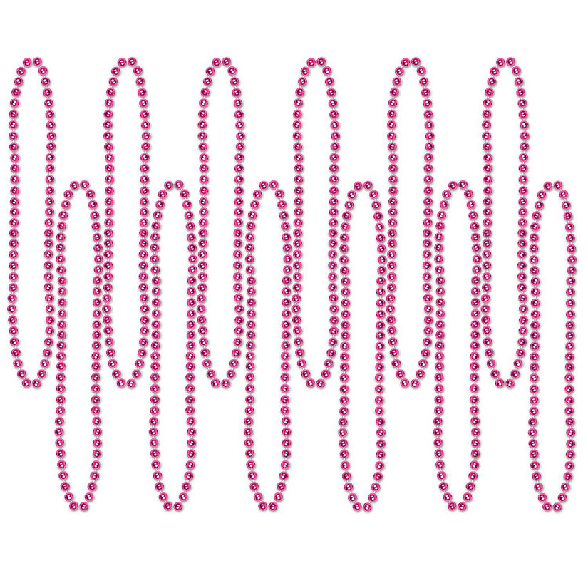 Beistle - Party Beads - Small Round - Pink - 12 Pack Image