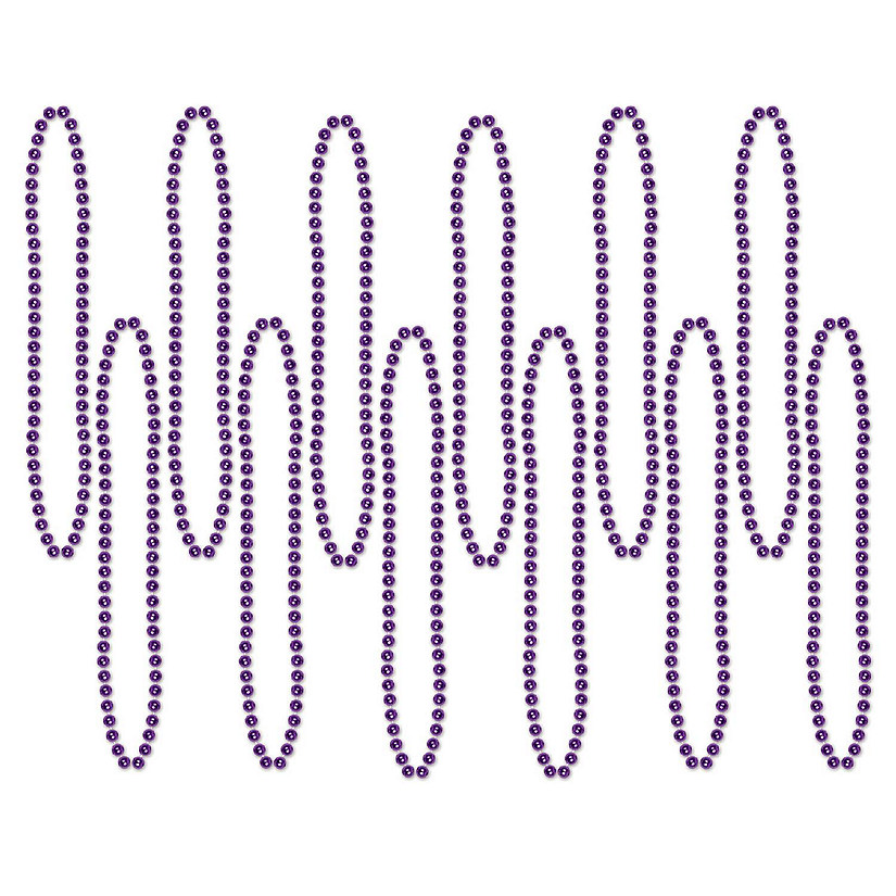 Beistle - Party Beads - Small Round - Purple - 12 Pack Image