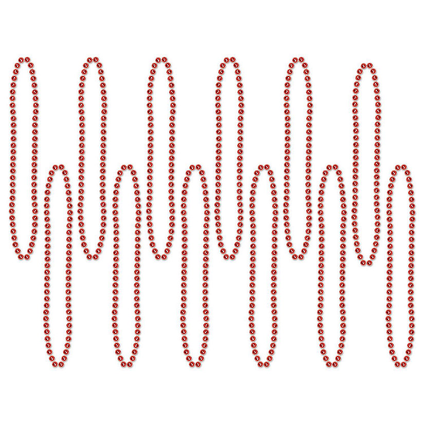 Beistle - Party Beads - Small Round - Red - 12 Pack Image