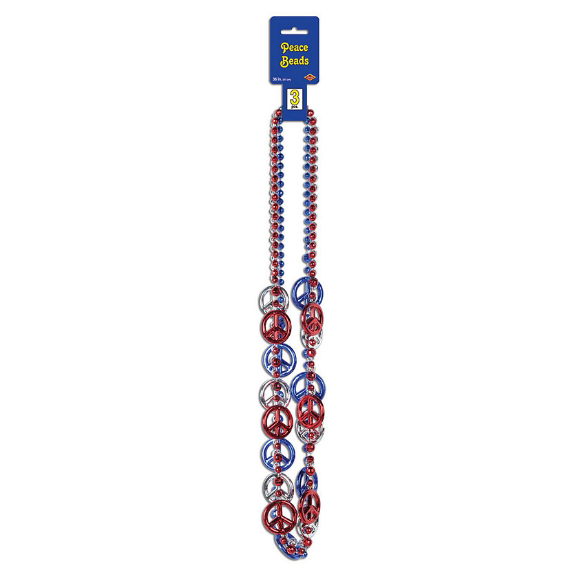 Beistle - Patriotic Peace Sign Beads - 12 Pack Image