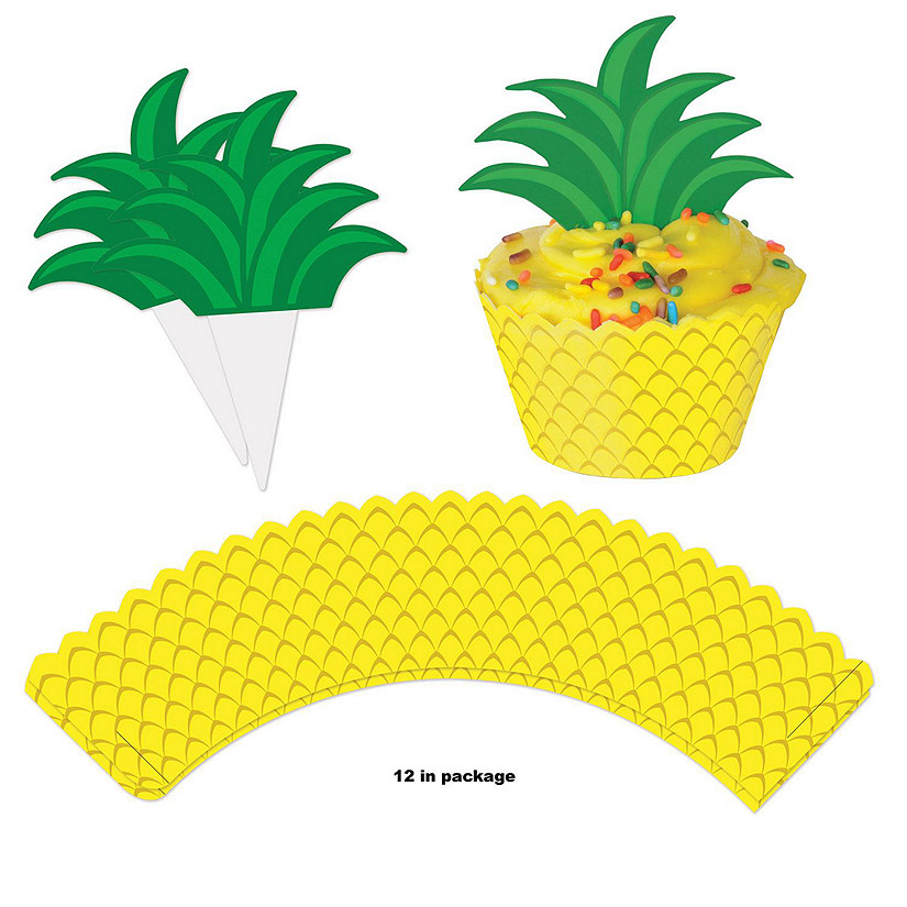 Beistle - Pineapple Cupcake Wrappers - 12 Pack Image
