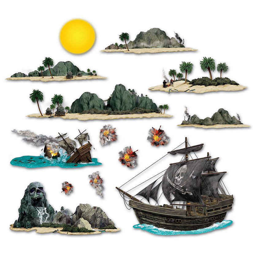 Beistle - Pirate Ship &amp; Island Props - 12 Pack Image