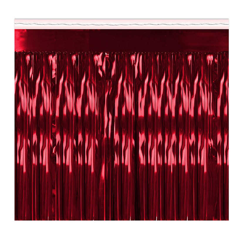 Beistle - Pkgd 1-Ply Metallic Fringe Drape - Red - 6 Pack Image