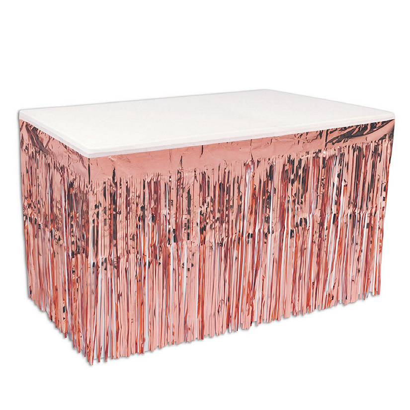 Beistle - Pkgd 1-Ply Metallic Table Skirting - Rose Gold - 6 Pack Image
