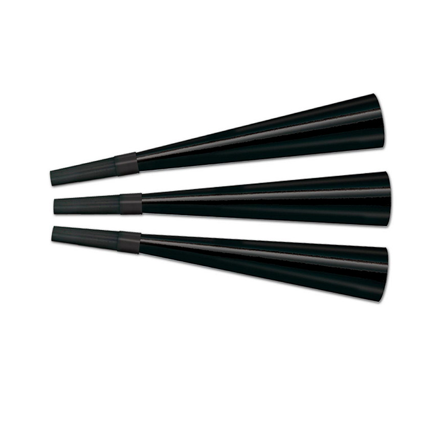 Beistle - Pkgd Foil Horns - Black - 12 Pack Image