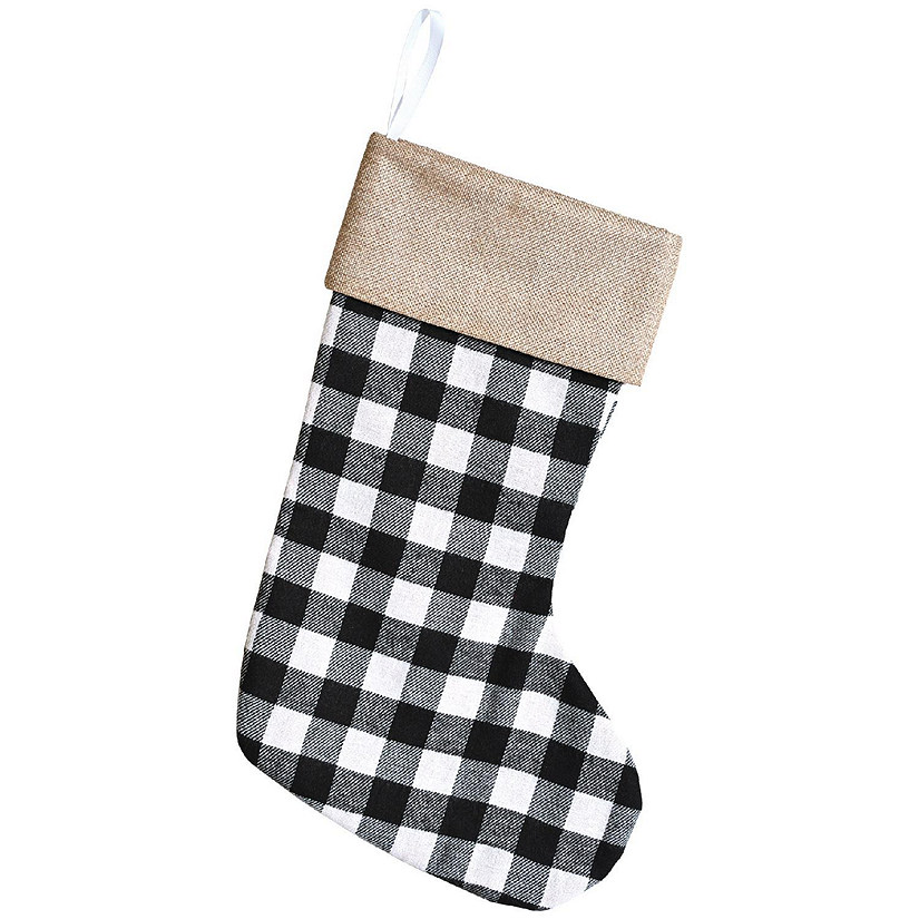 Beistle - Plaid Stocking - White - 12 Pack Image