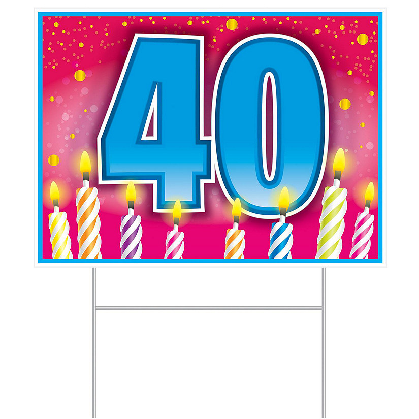 Beistle - Plastic "40" Birthday Yard Sign - 6 Pack Image