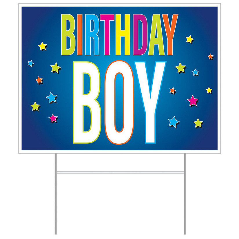 Beistle - Plastic Birthday Boy Yard Sign - 6 Pack Image