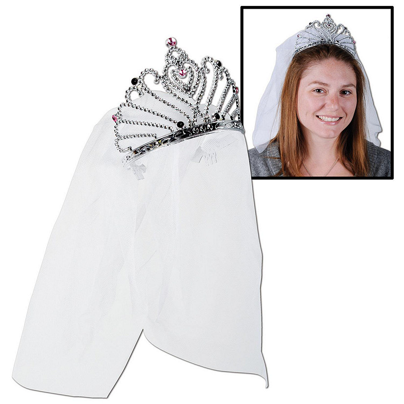 Beistle - Plastic Bride To Be Tiara w/Veil - 12 Pack Image