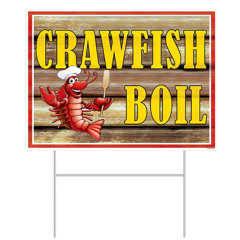 Beistle - Plastic Crawfish Boil Yard Sign - 6 Pack Image