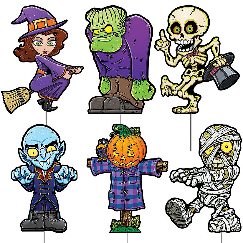 Beistle Plastic Halloween Yard Signs 9Â½"12" 6 Pack Oriental
