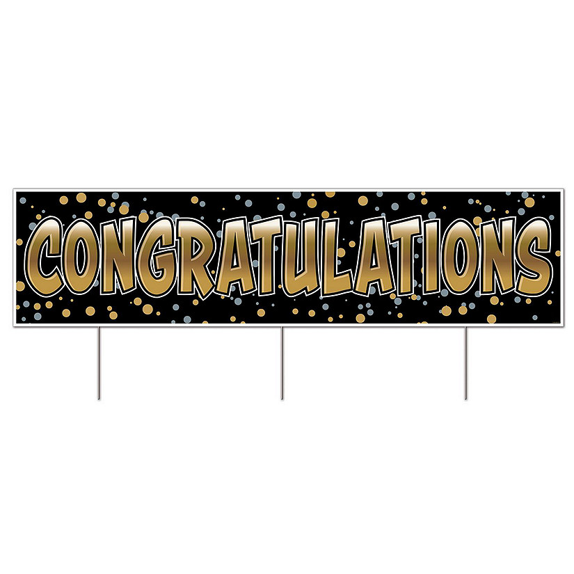 Beistle - Plastic Jumbo Congratulations Yard Sign - 6 Pack Image