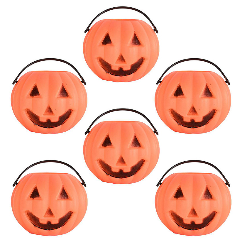 Beistle - Plastic Miniature Pumpkin Buckets - 12 Pack Image