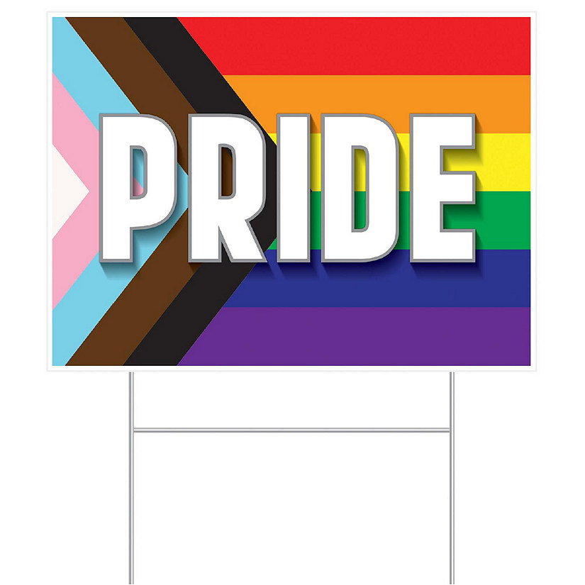 Beistle - Plastic Pride Flag Yard Sign - 6 Pack Image