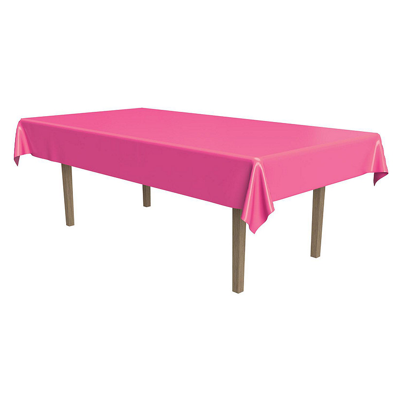 Beistle - Plastic Rectangular Tablecover - Pink - 12 Pack Image