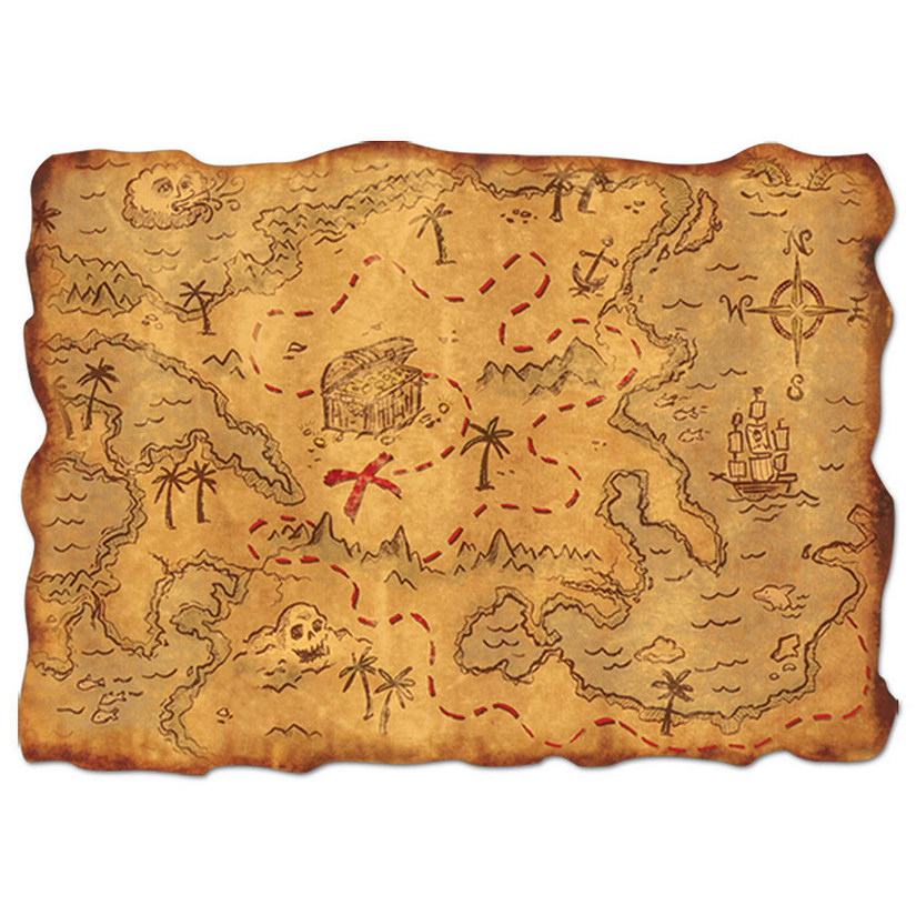 Beistle - Plastic Treasure Map - 12 Pack Image