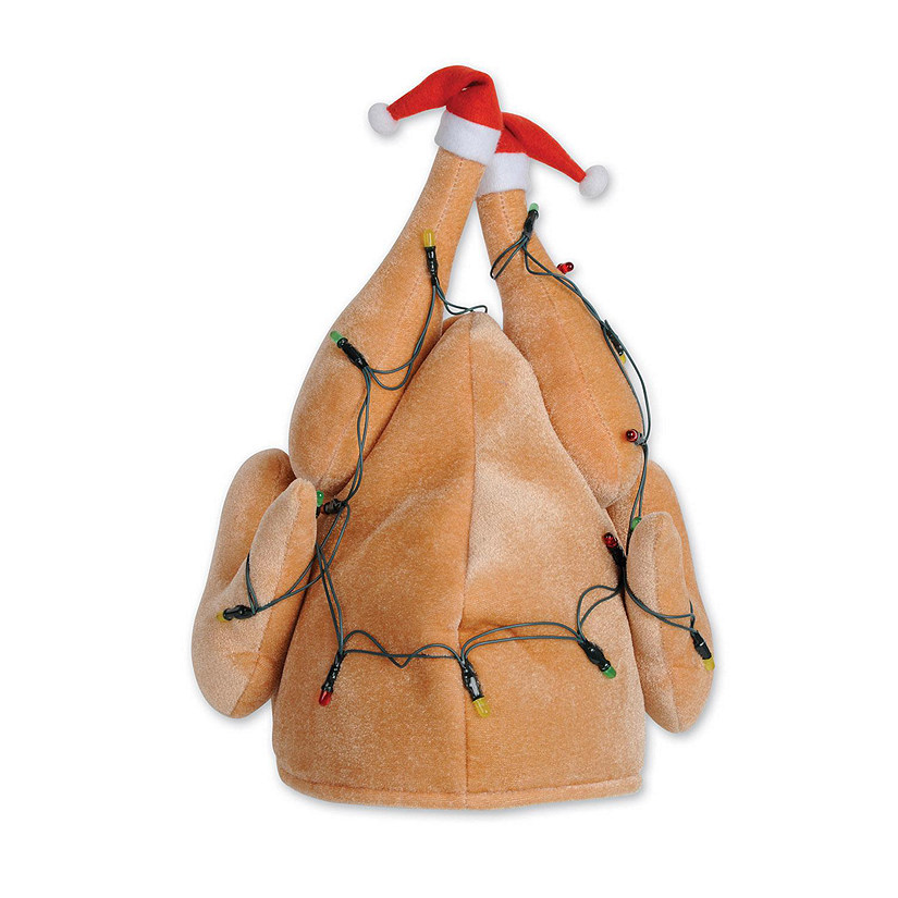 Beistle - Plush Light-Up Christmas Turkey Hat - 6 Pack Image