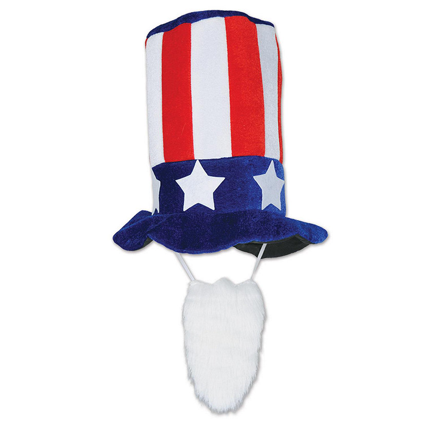 Beistle - Plush Patriotic Hat w/Beard - 6 Pack Image