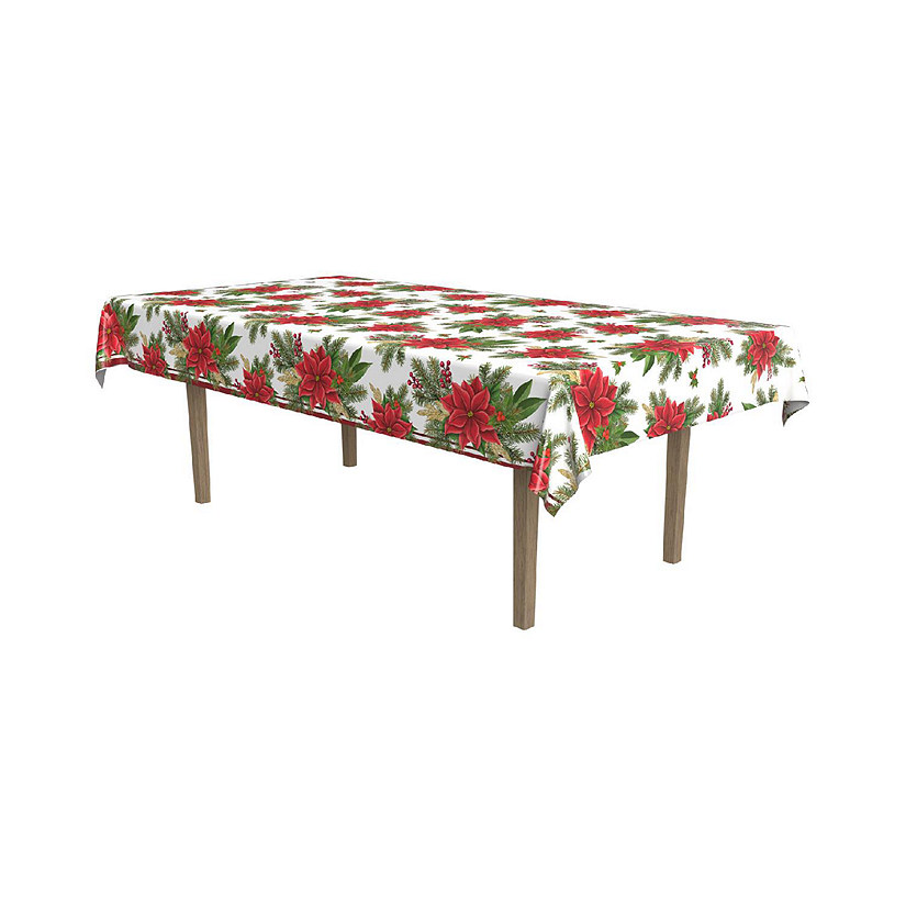 Beistle - Poinsettia Tablecover - 12 Pack Image